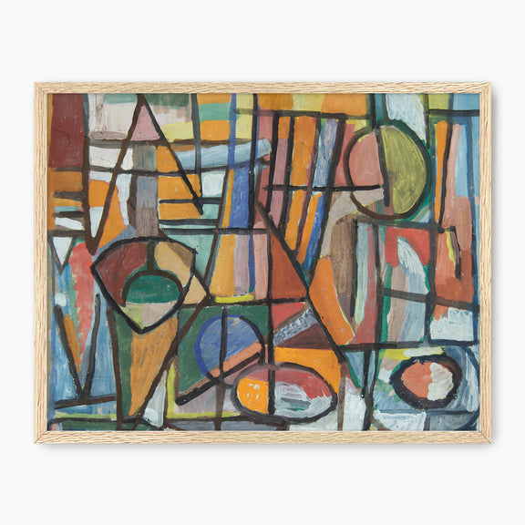 Bright Geometric Abstract Paint - Sage and Rose Prints