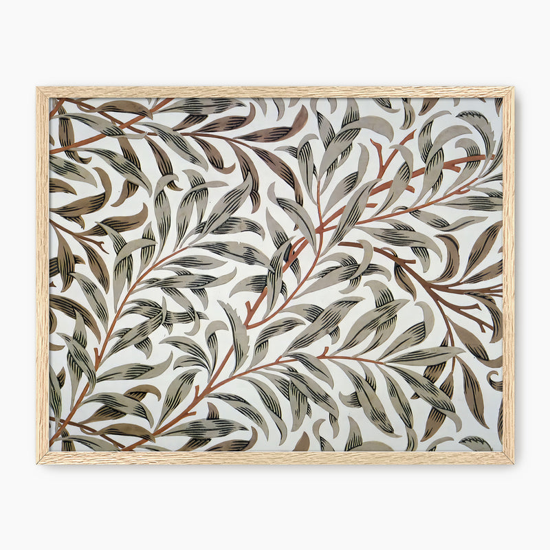 Olive Green Leaves Pattern Print - Sage and Rose Prints