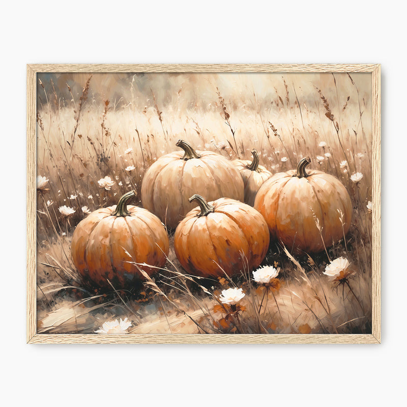Pumpkins & Wildflowers Rustic Fall Art - Sage and Rose Prints