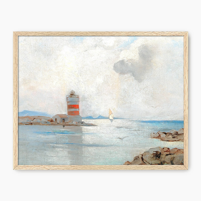 Vintage Lighthouse Watercolor Print - Sage and Rose Prints