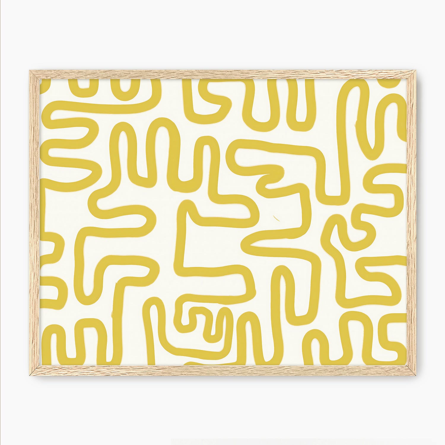 Yellow Organic Maze Print - Sage and Rose Prints