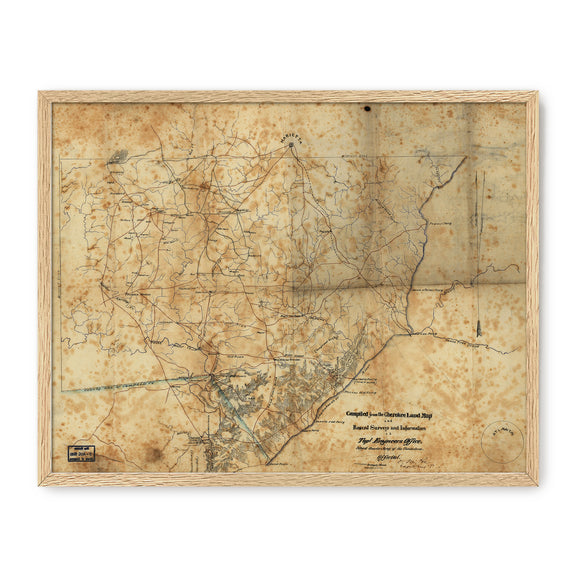 Historic Sepia Map of Cobb County, Georgia - Sage and Rose Prints