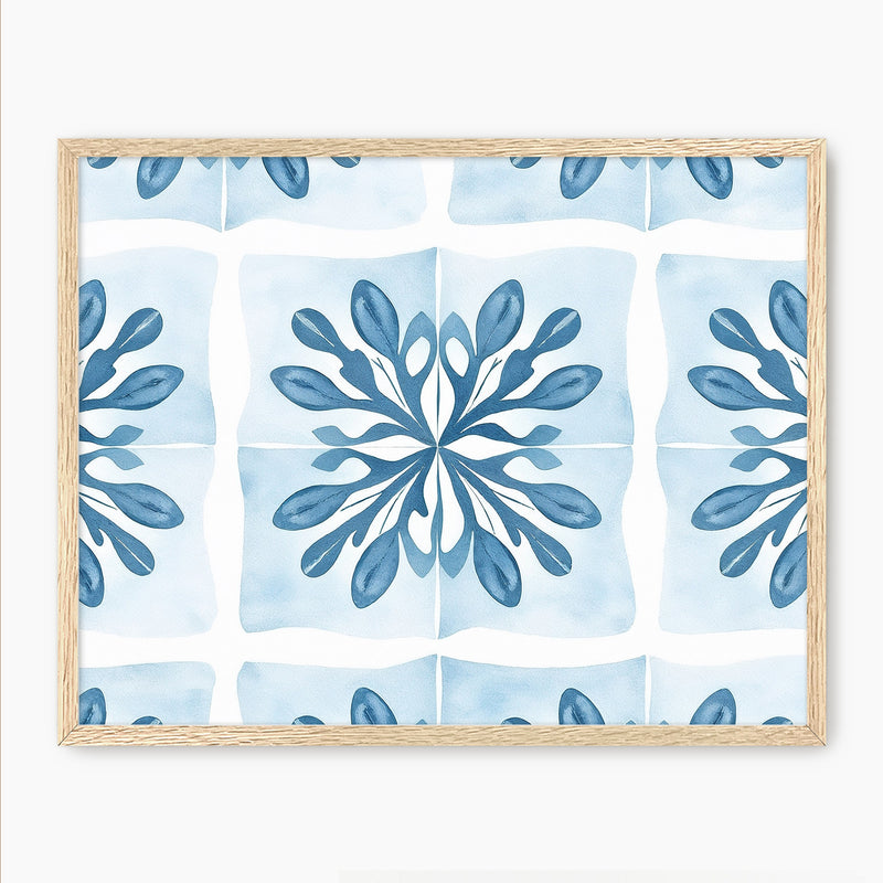 Muted Mediterranean Blue Pattern - Sage and Rose Prints