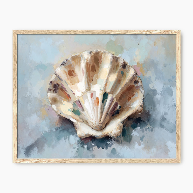 Scallop Seashell Beach Wall Art - Sage and Rose Prints