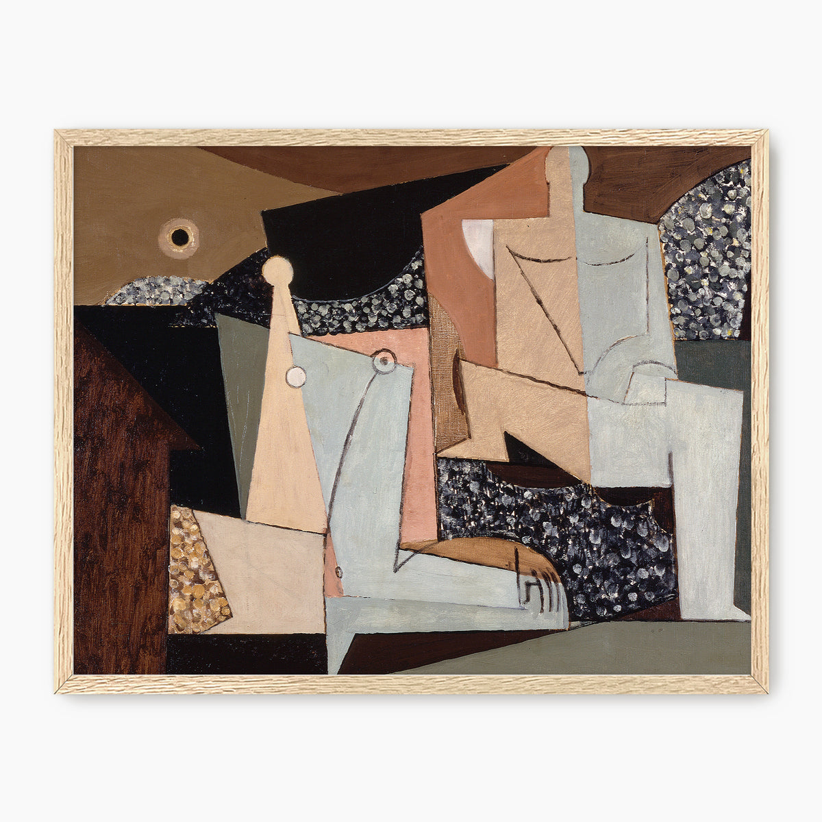Tan and Grey Cubist Couple - Sage and Rose Prints