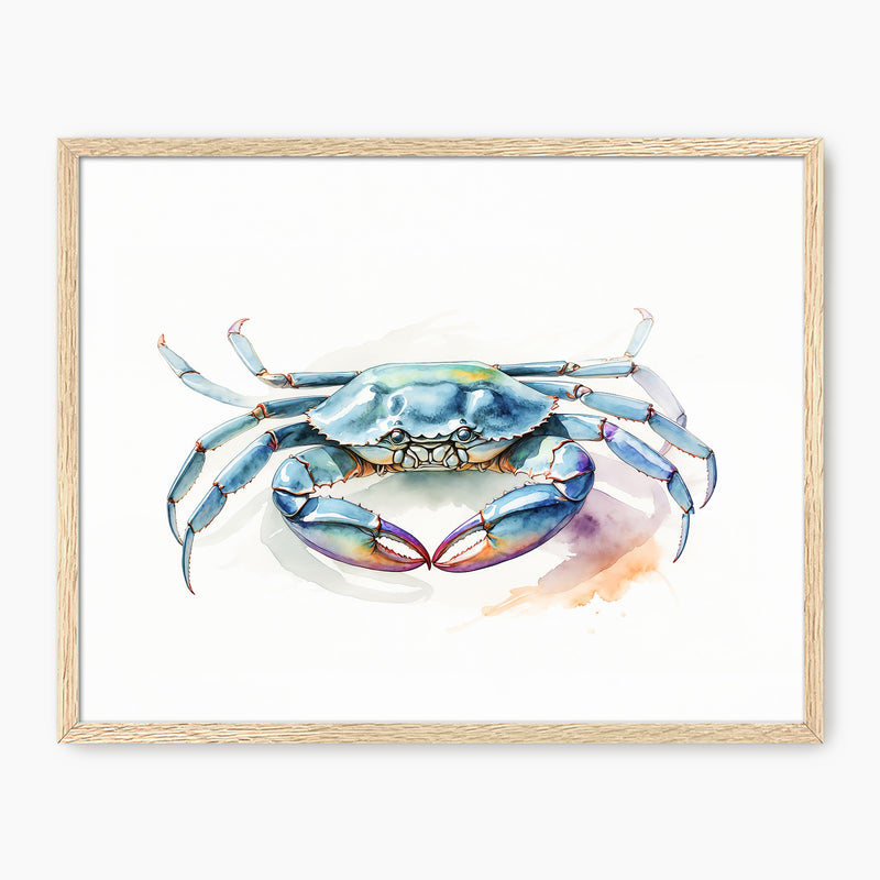 Blue Crab Watercolor Print - Sage and Rose Prints