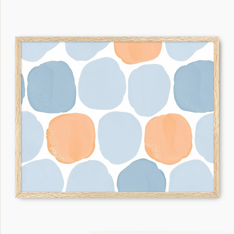 Steel Blue and Light Orange Print - Sage and Rose Prints