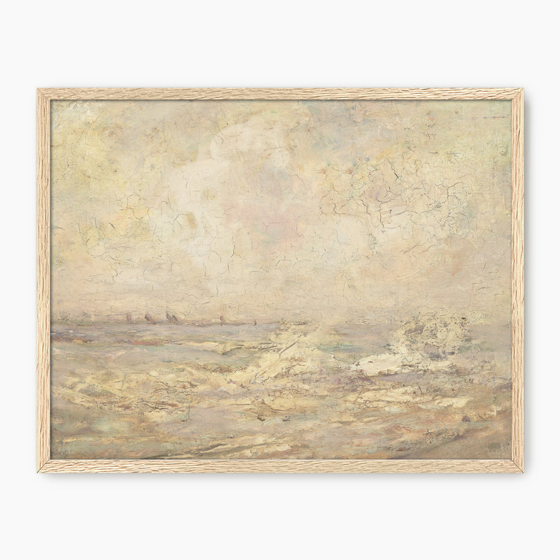 Muted Tan Seascape - Sage and Rose Prints