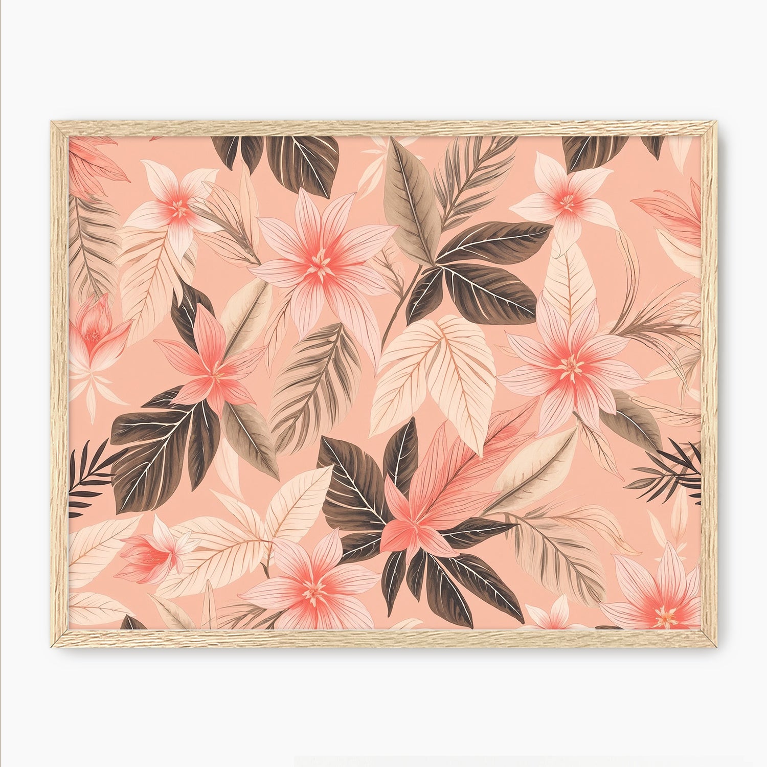 Soft Coral Maximalist Tropics - Sage and Rose Prints