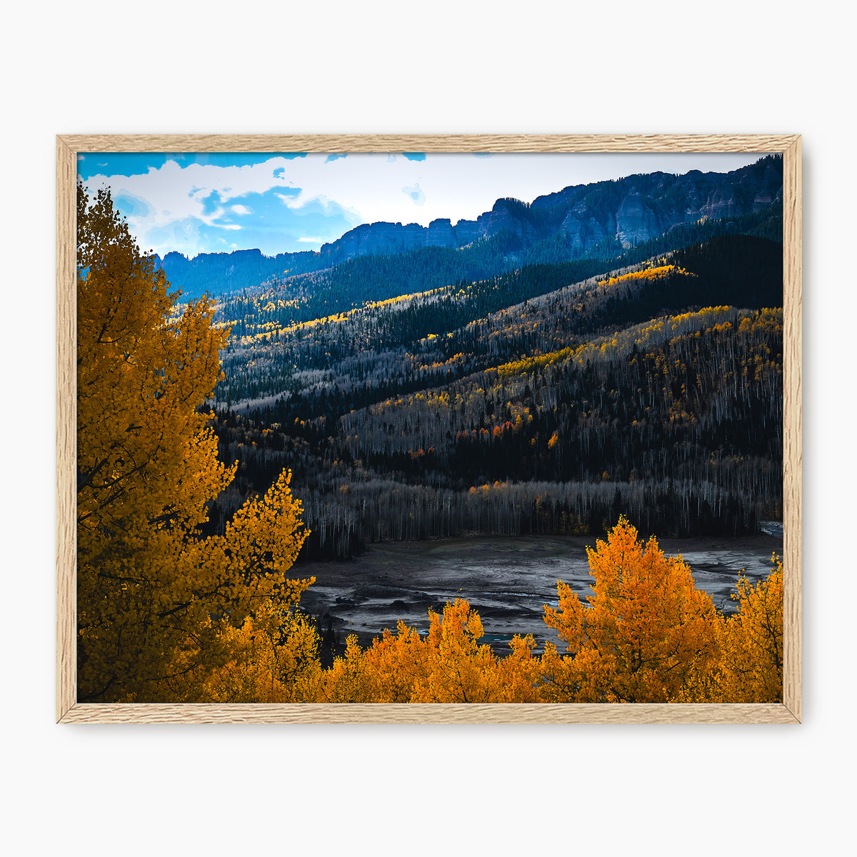 Burnt Orange and Royal Blue Colorado Mountain Photography