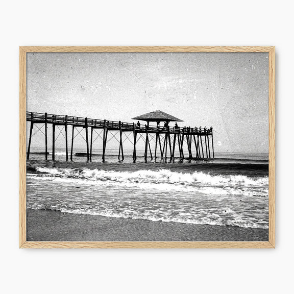 Jacksonville Pier - Black and White Photo - Sage and Rose Prints
