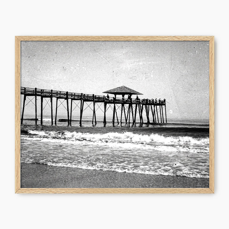 Jacksonville Pier - Black and White Photo - Sage and Rose Prints