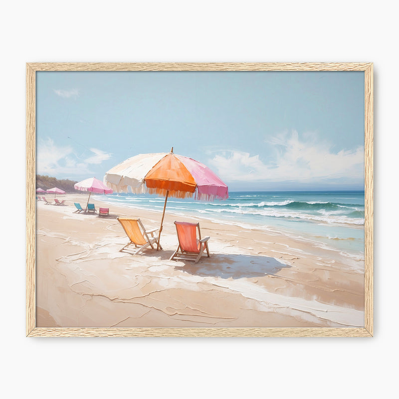 Peaceful Umbrellas on the Beach - Sage and Rose Prints