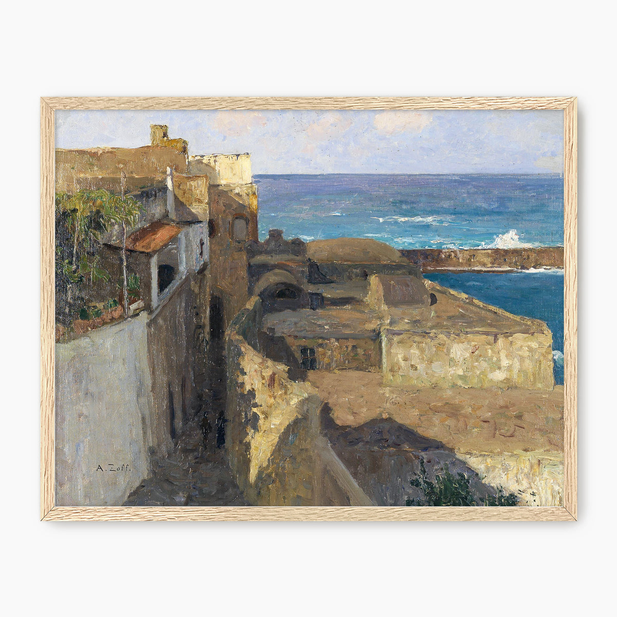Coastal Mediterranean Village - Sage and Rose Prints