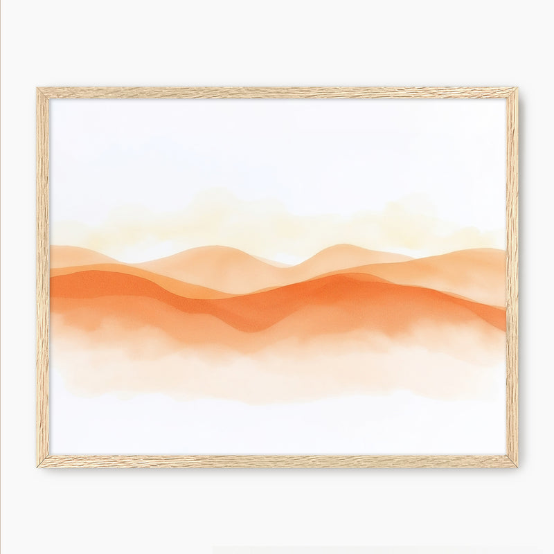 Orange Watercolor Landscape - Sage and Rose Prints