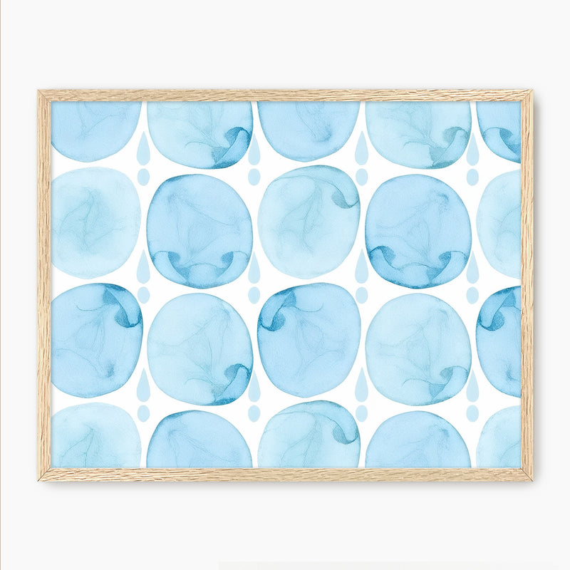 Organic Light Blue Print - Sage and Rose Prints