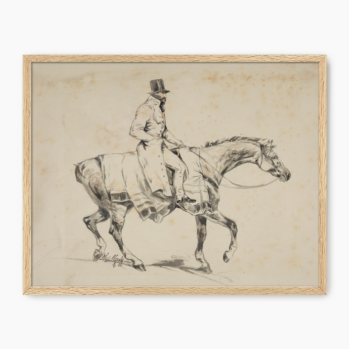 Vintage Horse and Rider Illustration