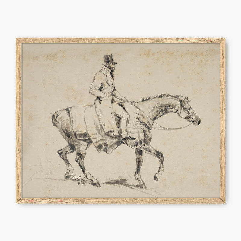 Vintage Horse and Rider Illustration