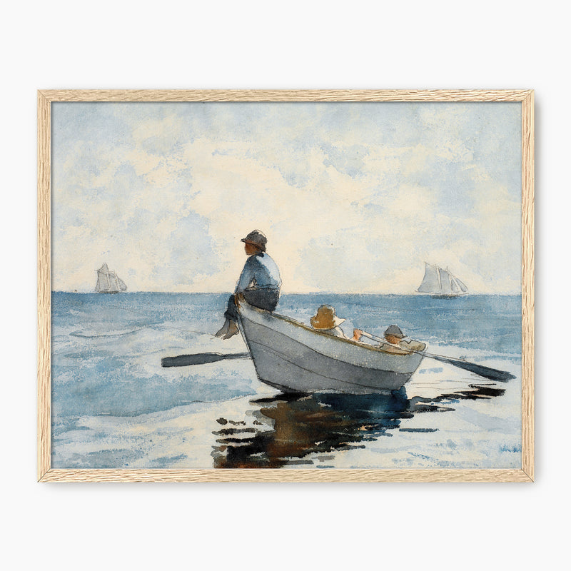 Meditative Ocean Scene No2 - Sage and Rose Prints