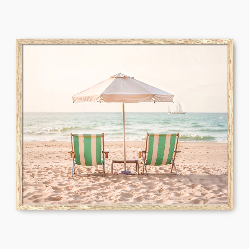 Sepia Beach Chairs - Sage and Rose Prints
