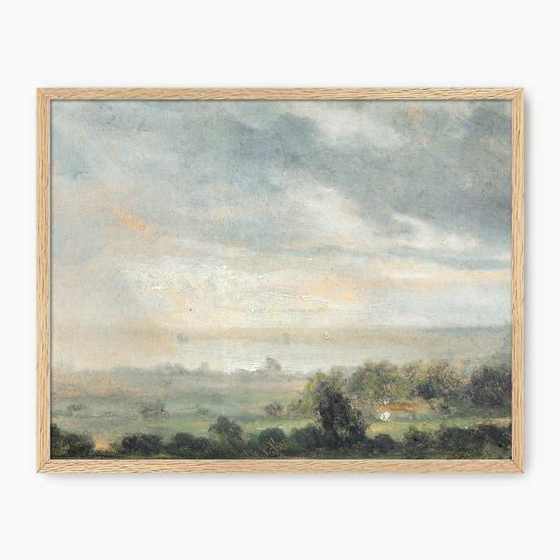 Vintage Old Masters Sky Painting - Sage and Rose Prints