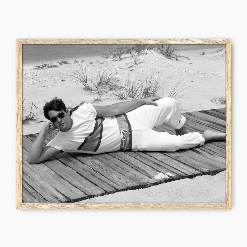 Lounging on the Beach Old Photograph - Sage and Rose Prints