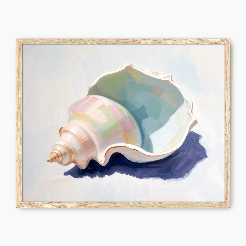 Pastel Conch Shell Painting Print - Sage and Rose Prints