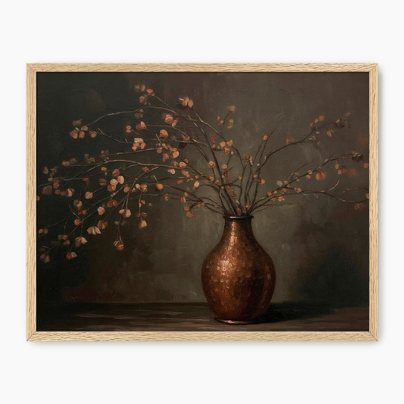 AK-44-Moody Wabi Sabi Copper Vase - Sage and Rose Prints
