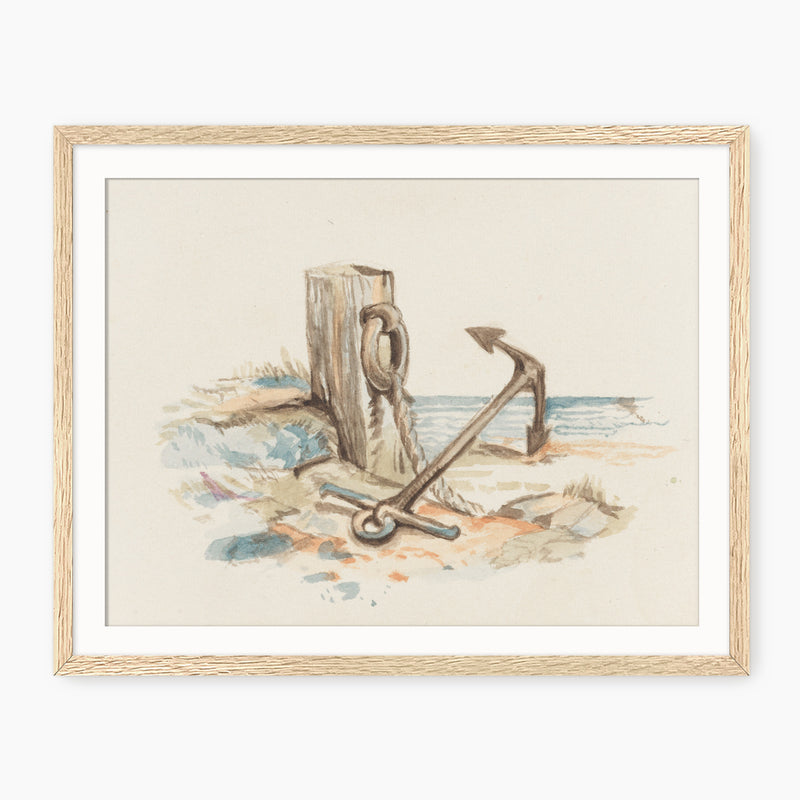 Seaside Anchor Watercolor Print - Sage and Rose Prints