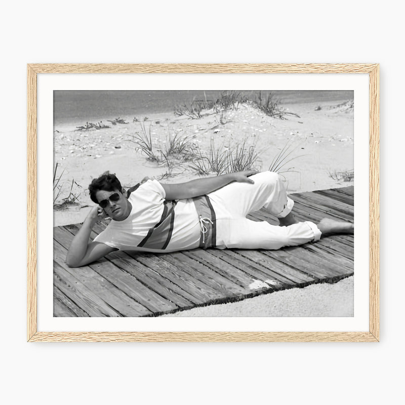 Lounging on the Beach Old Photograph - Sage and Rose Prints