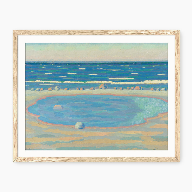 Teal Impressionist Beach Print - Sage and Rose Prints