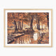 Walter Moras painting fall print, fall artwork with wood frame, fall wall art, fall forest, autumn trees, vintage style, rustic, fall painting, fall wall decor in burnt orange and light beige, Sage & Rose Prints