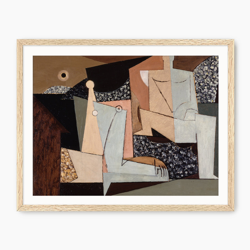 Tan and Grey Cubist Couple - Sage and Rose Prints