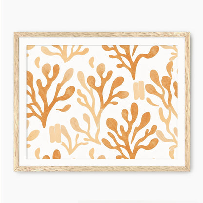 Burnt Orange Seaweed Motif - Sage and Rose Prints