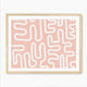 Coral Blush Organic Maze Art - Sage and Rose Prints