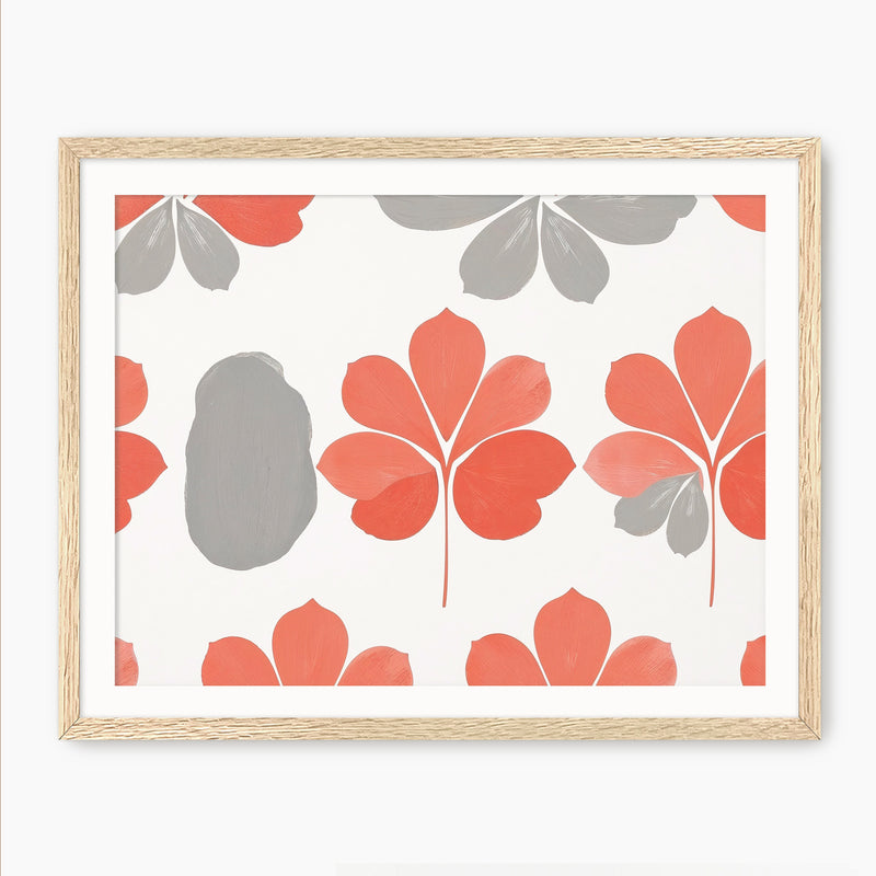 Coral Color Floral Pattern - Sage and Rose Prints