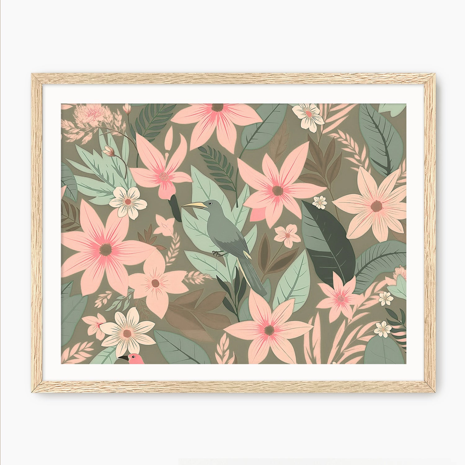 Birdsong Botanical Print - Sage and Rose Prints