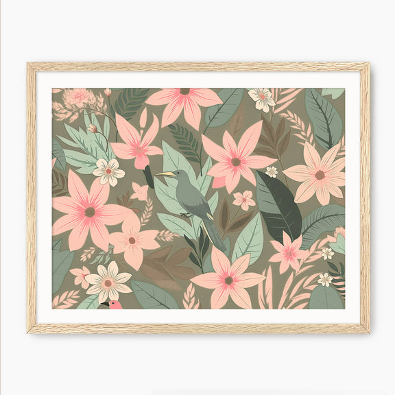 Birdsong Botanical Print - Sage and Rose Prints