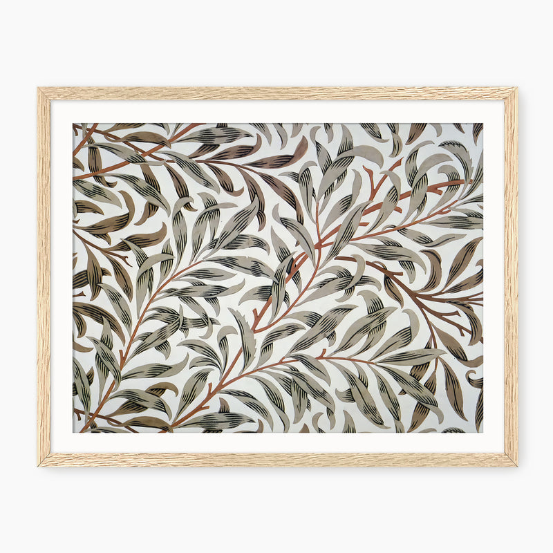 Olive Green Leaves Pattern Print - Sage and Rose Prints