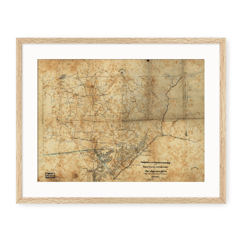 Historic Sepia Map of Cobb County, Georgia - Sage and Rose Prints