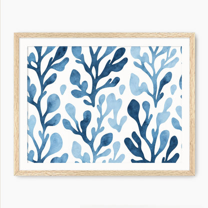Coastal Blue Seaweed Motif - Sage and Rose Prints