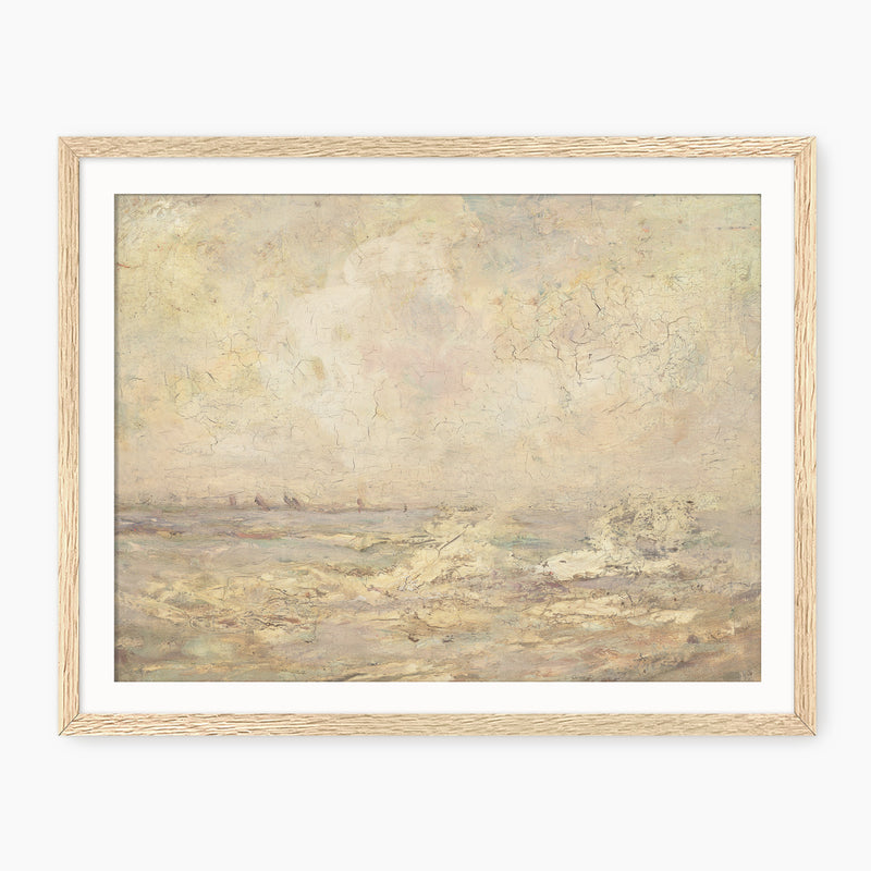 Muted Tan Seascape - Sage and Rose Prints
