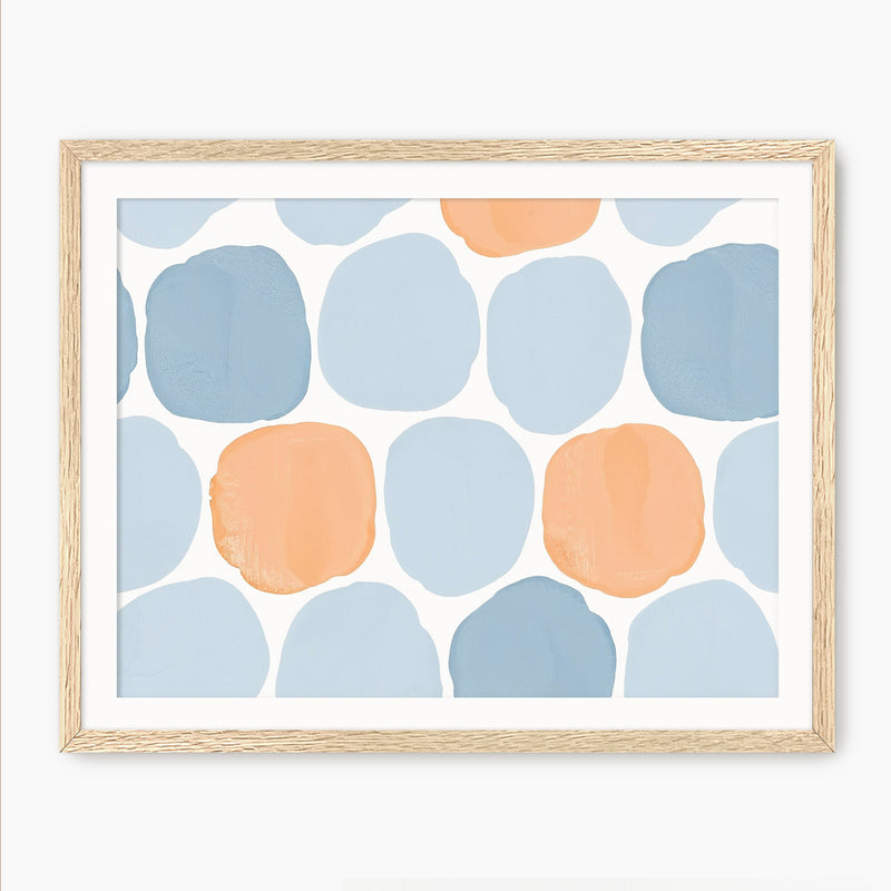 Steel Blue and Light Orange Print - Sage and Rose Prints
