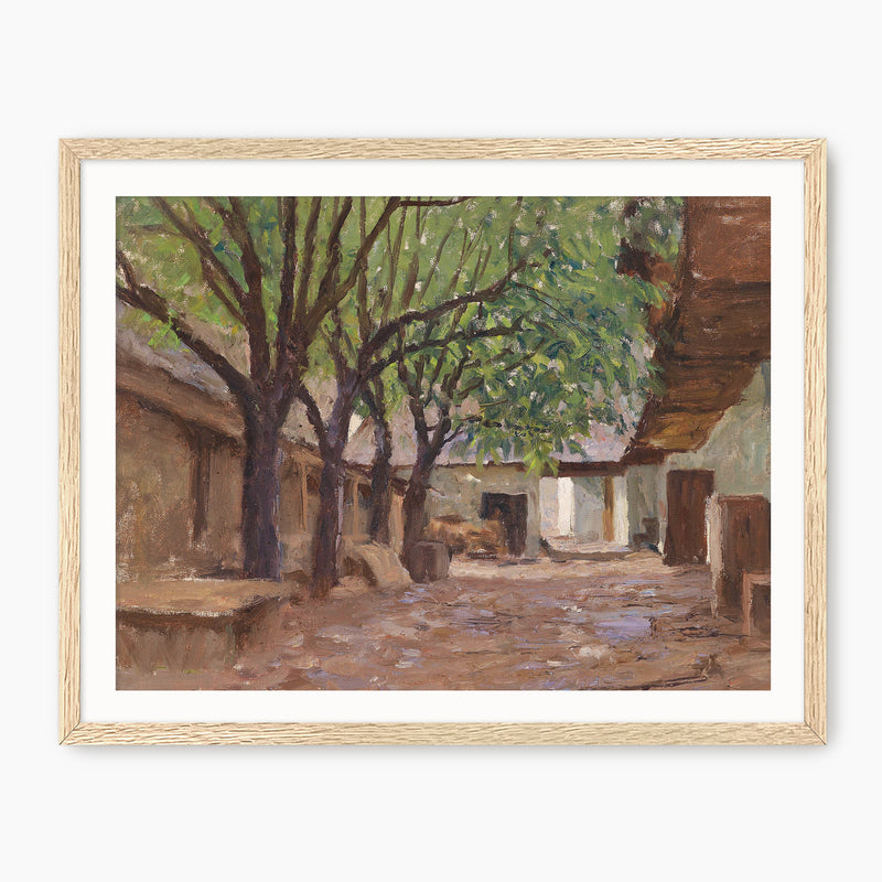 Peaceful Courtyard in Earth Tones - Sage and Rose Prints
