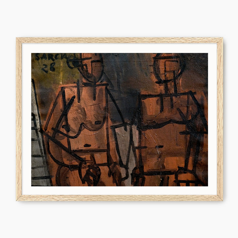 Dark Modern Abstract Portraits - Sage and Rose Prints