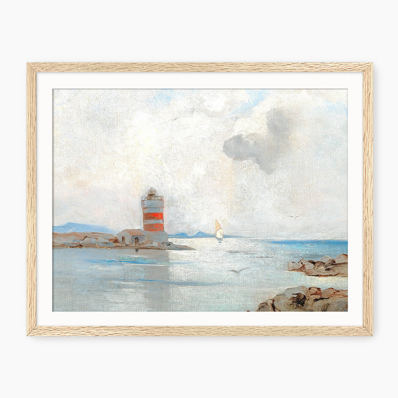 Vintage Lighthouse Watercolor Print - Sage and Rose Prints