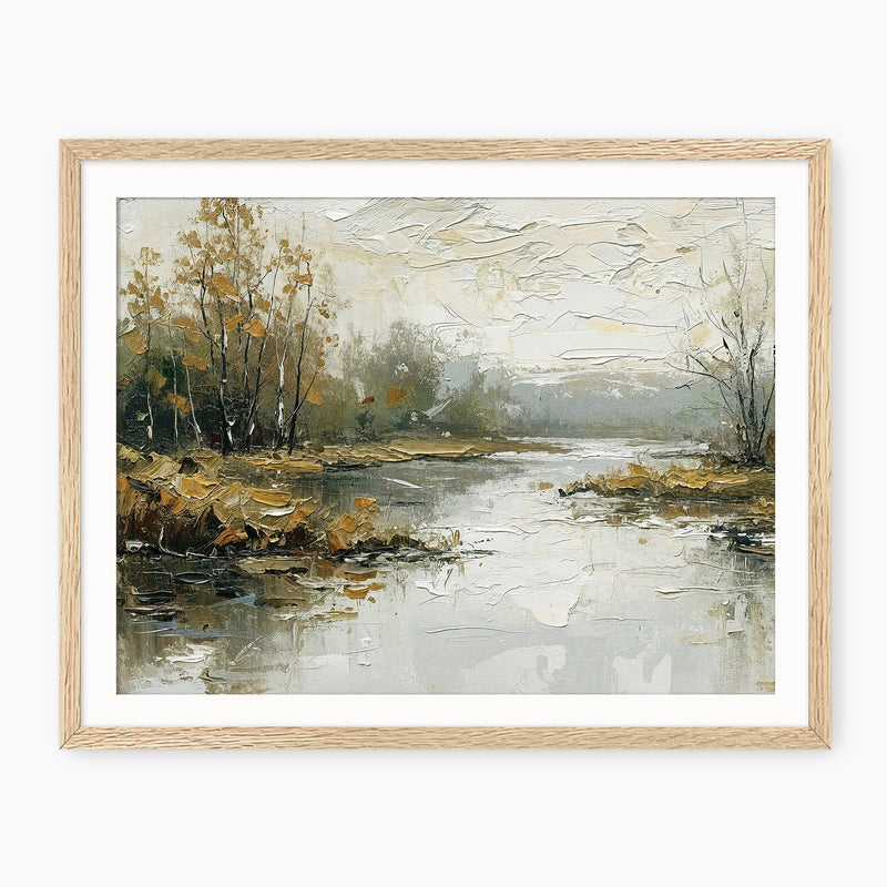 Moody Impressionist Marsh Painting Print - Sage and Rose Prints