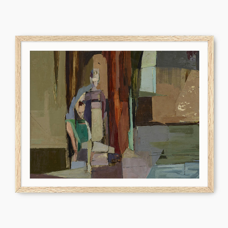Moody Cubist Portrait - Sage and Rose Prints