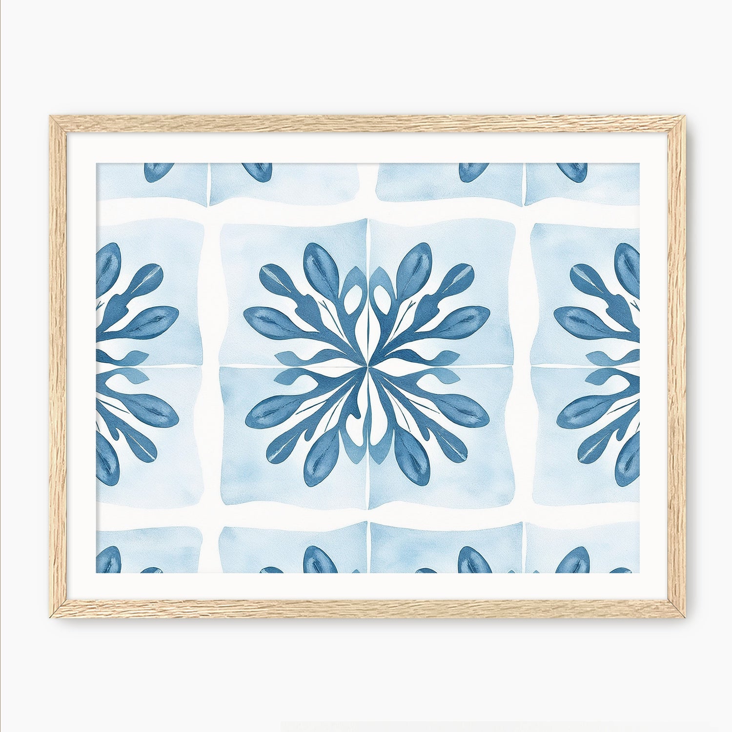 Muted Mediterranean Blue Pattern - Sage and Rose Prints