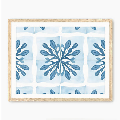 Muted Mediterranean Blue Pattern - Sage and Rose Prints
